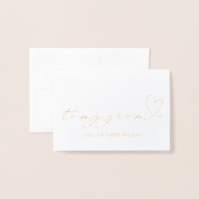 Romantic Bride to Groom Gift To My Groom Wedding Foil Card (Front With Envelope)