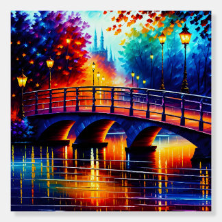 Romantic Bridge in the style of Leonid Afremov Foam Board