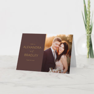 Romantic Brown Thank You Card