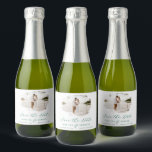 Romantic Brushed Frame Emerald Green Save the Date Sparkling Wine Label<br><div class="desc">Emerald Green Romantic Brushed Frame with Photo Chic Save the Date Mini sparkling wine Bottle Labels. With luxury marble texture back, elegant calligraphy Script font plus slim line serif! Edit yours today with your names, date and photo! ~ Check my shop to see the entire wedding suite for this design!...</div>