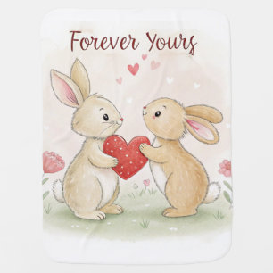 Romantic Bunny Card – Forever Yours Baby Blanket