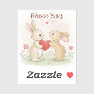 Romantic Bunny Card – Forever Yours Sticker