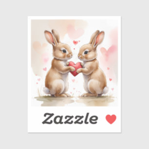 Romantic Bunny Card Sticker