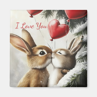 Romantic Bunny Couple Valentine's Day Magnet