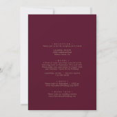 Romantic Burgundy Calligraphy All In One Wedding Invitation (Back)