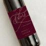 Romantic Burgundy Calligraphy Cheers Wine Labels