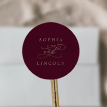 Romantic Burgundy Calligraphy Envelope Seals