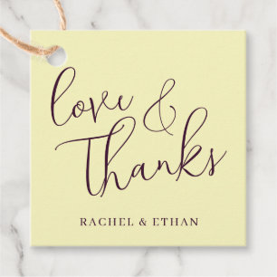 Romantic Burgundy Calligraphy Favor Tags