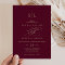 Romantic Burgundy Calligraphy Monogram Wedding