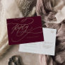 Romantic Burgundy Calligraphy Song Request RSVP Invitation Postcard