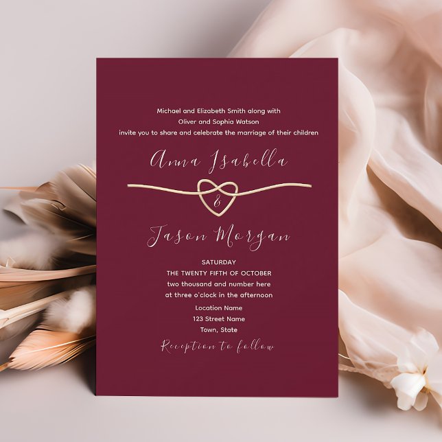 Romantic Burgundy Wedding Invitation (Creator Uploaded)