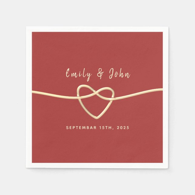 Romantic Burgundy Wedding Napkins (Front)