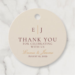 Romantic Burgundy Wedding Thank you Favor Tags