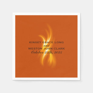 Romantic Burning Flame Wedding Cocktail Napkins