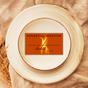 Romantic Burning Flame Wedding Place Card