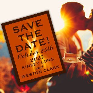Romantic Burning Flame Wedding Save-the-Date Postcard