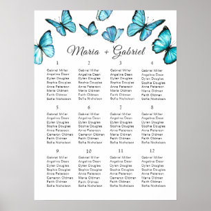 Romantic butterflies. Chic Wedding  Seating Chart