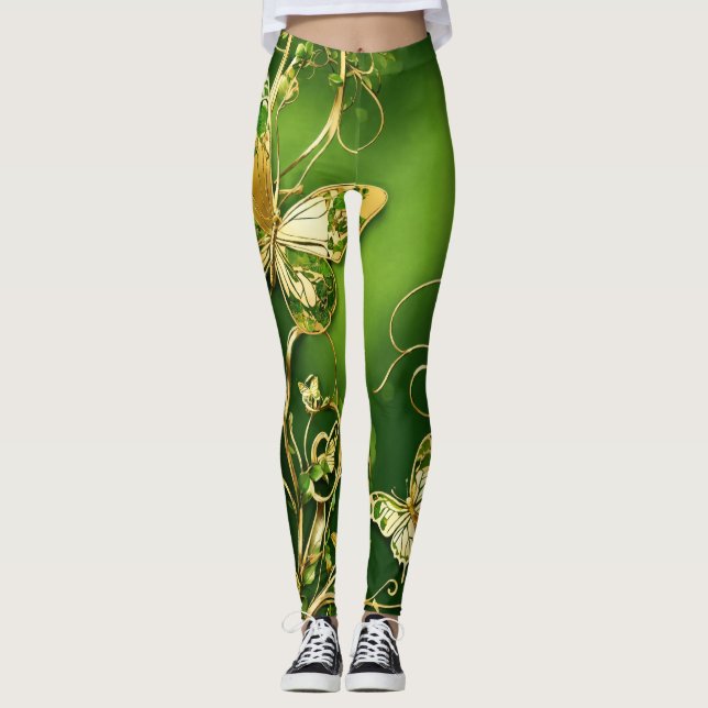 Romantic Butterflies & Vines Leggings  (Front)
