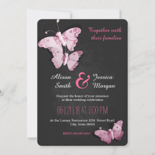 Romantic Butterflies wedding invitation