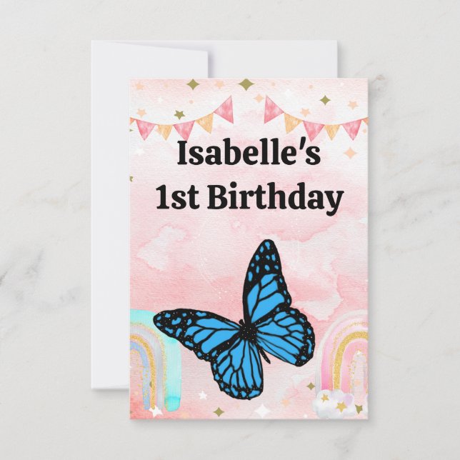 romantic butterfly dream thank you card (Front)