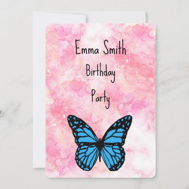 romantic butterfly dream thank you card (Front)