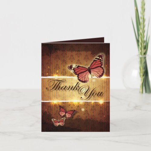 romantic butterfly fall wedding thank you