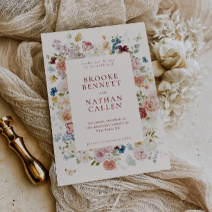 Romantic Butterfly Floral Frame Wedding Save The Date