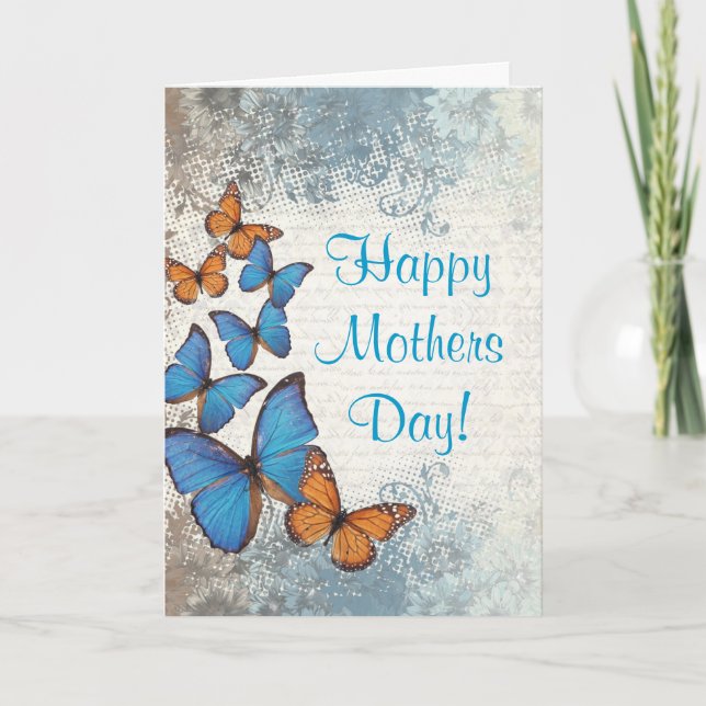 Romantic butterfly  mothers day card (Front)