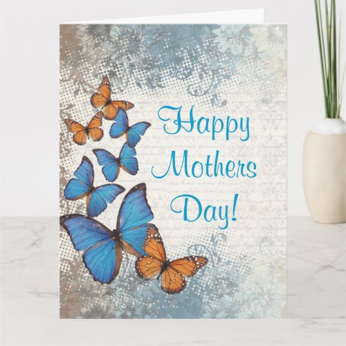 Romantic butterfly mothers day card