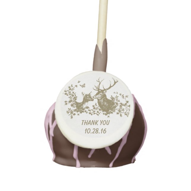 romantic cake pop-favor with deer couple pops (Front)