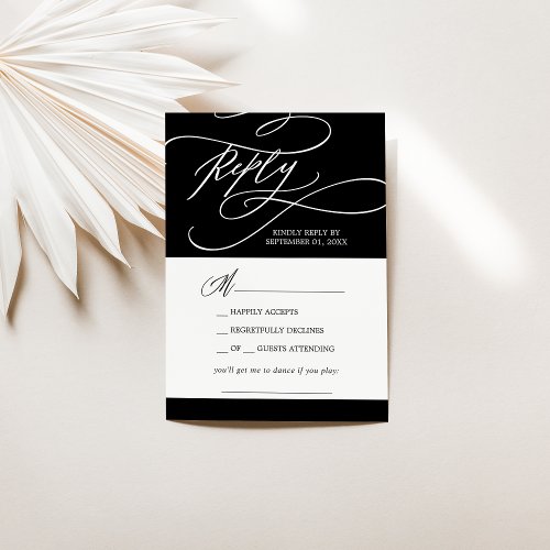 Romantic Calligraphy  Black Song Request RSVP
