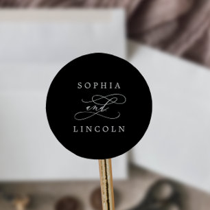 Romantic Calligraphy Black Wedding Envelope Seals