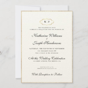 ROMANTIC CALLIGRAPHY&CLASSIC MONOGRAM WEDDING+RSVP INVITATION