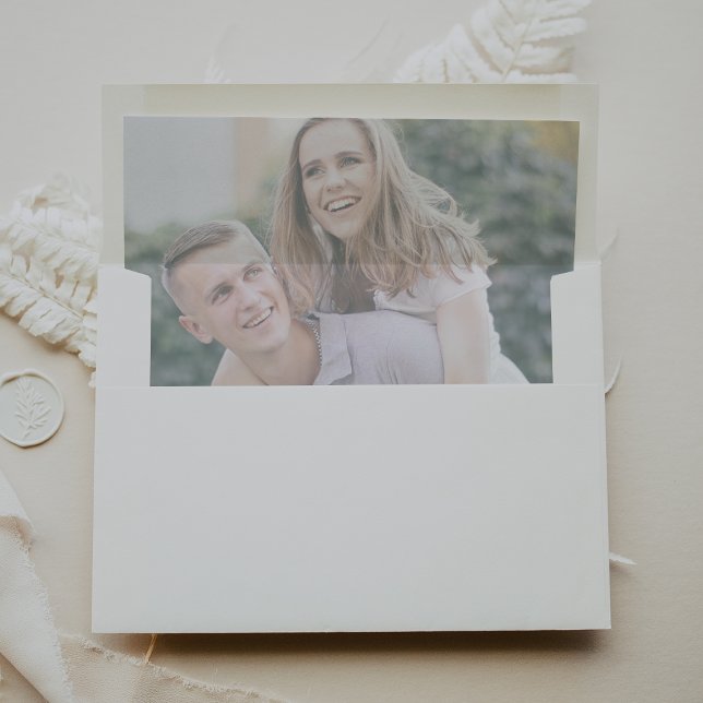 Romantic Calligraphy Coordinate Photo Wedding Envelope Liner (Creator Uploaded)