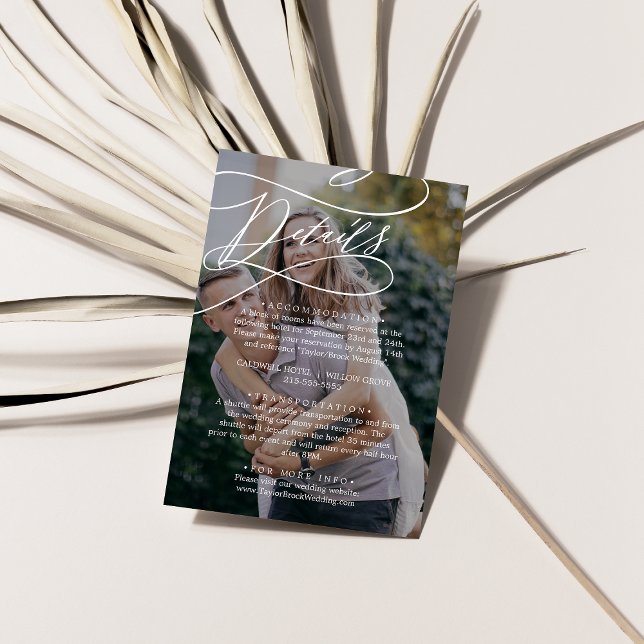 Romantic Calligraphy Dark Photo Overlay Details Enclosure Card (Creator Uploaded)