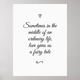 Romantic Calligraphy Fairy Tale Wedding Love Story Poster