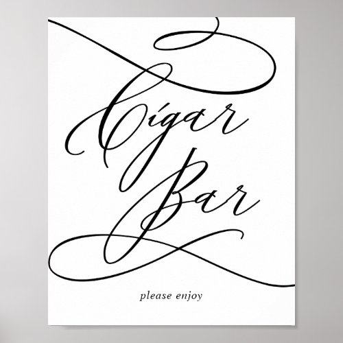 Romantic Calligraphy  Flourish Cigar Bar Sign