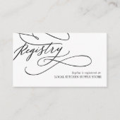 Romantic Calligraphy Flourish Gift Registry Enclosure Card (Front)