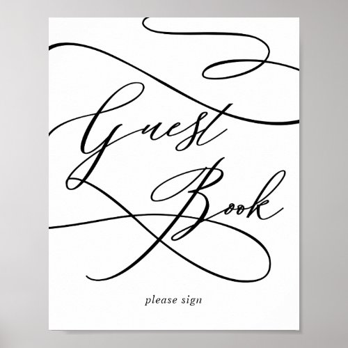 Romantic Calligraphy  Flourish Guest Book Sign