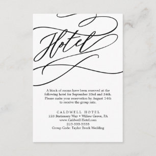 Romantic Calligraphy Flourish Hotel Enclosure Card