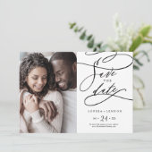 Romantic Calligraphy | Flourish Photo Save The Date (Standing Front)