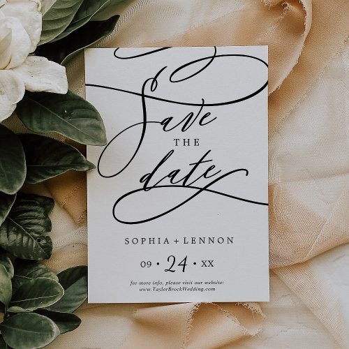 Romantic Calligraphy  Flourish Save The Date