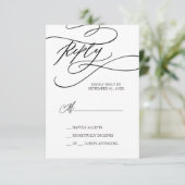 Romantic Calligraphy | Flourish Simple RSVP Card (Standing Front)