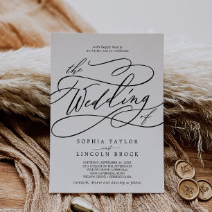 Romantic Calligraphy Flourish The Wedding Of Invitation