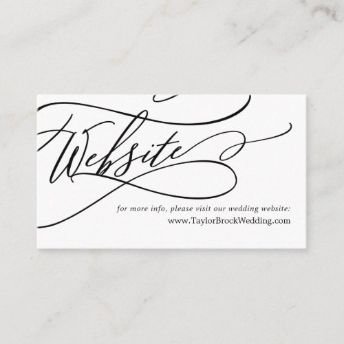 Romantic Calligraphy Flourish Wedding Website Enclosure Card