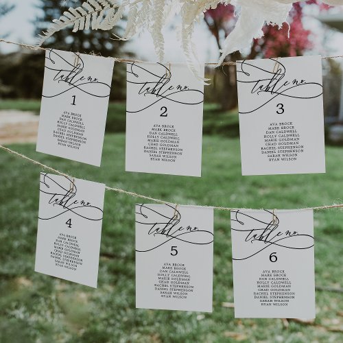 Romantic Calligraphy Hanging Seating Chart Card