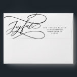 Romantic Calligraphy Joyful Holiday Card Envelope<br><div class="desc">These romantic calligraphy joyful holiday card envelopes are perfect for a simple Christmas card or invitation. The modern classic design features fancy swirls and whimsical flourishes with gorgeous elegant hand lettered typography. Personalize the envelope flap with your name and return address.</div>
