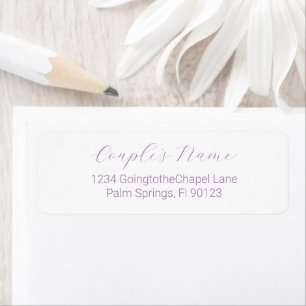 Romantic Calligraphy Lavender Return Address Label