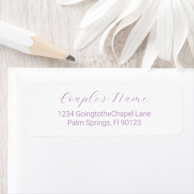 Romantic Calligraphy Lavender Return Address Label (Insitu)