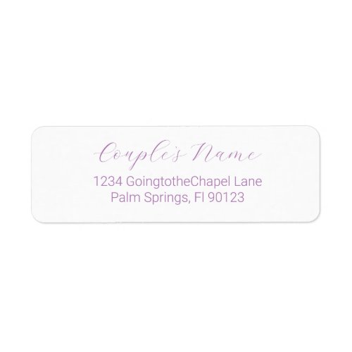 Romantic Calligraphy Lavender Return Address Label